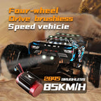 Rc Car Off Road 9255 High Speed 80KM/H Remote Control Car with LED Headlight Brushless 4WD 1/14 Monster Truck Toys for Boys Gift