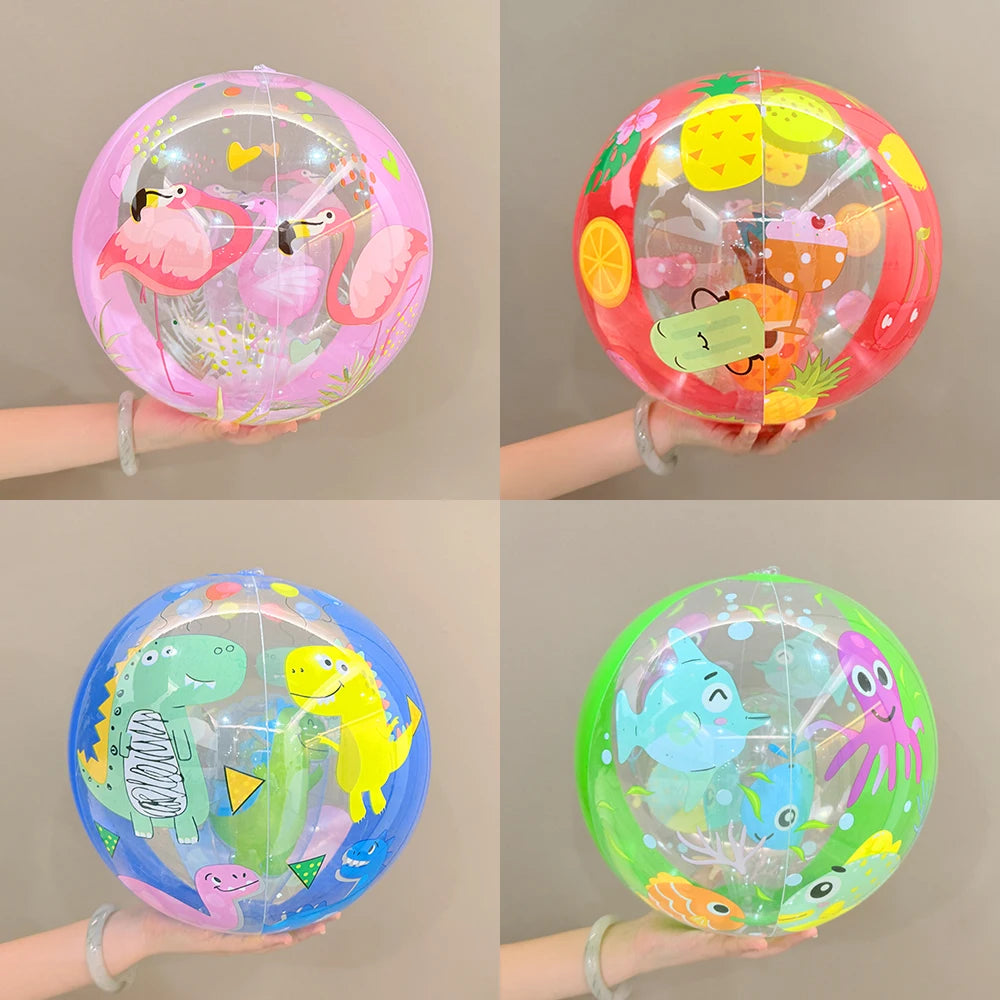 Colorful Striped Transparent Ball Inflatable Beach Ball, Suitable For Beach Pool Party Games