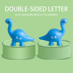 Dino Literacy Lab - 26-Piece Bilingual Alphabet Matching Set with Textured Dinosaur & Letters | STEM Early Education Toy for Age