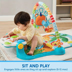 JOYFY Baby Play Mat Tummy Time Mat Toy for 0-6 Months Baby Musical Learning Toy Adorable Animal-Themed Play Gym with Piano Panel