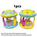 1pc Music Drum with Projection & Sound - Learning Suitable for Boys & Girls, Crawling & Tummy Time Development for Baby