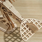 OUZEY 3D Wooden Puzzle Bi-Plane Classic Aircraft Model Kits DIY Wooden Blocks Assembly Toys Home Desk Decor Gift for Adults