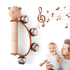 Baby Musical Toys Wooden Bear Rattle Bell Drum Xylophone Percussion Early Educational Instrument Playthings for Toddlers Kids