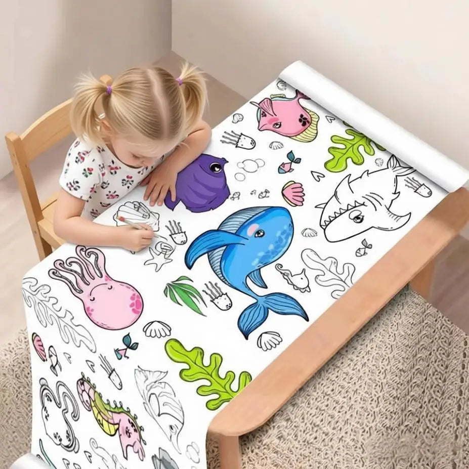 3 Meters Children Early Educational Graffiti Drawing Roll DIY Self-adhesive Kids Learning Paint Coloring Scroll Montessori Toys
