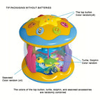 1pc Music Drum with Projection & Sound - Learning Suitable for Boys & Girls, Crawling & Tummy Time Development for Baby