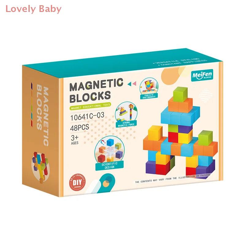 【BBS】DIY Magnetic Cubes Building Set - STEM Learning Blocks For Kids, Early Educational Construction Toy