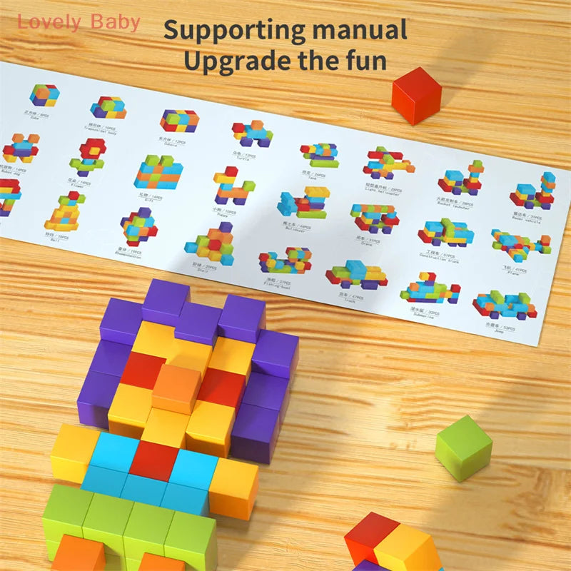 【BBS】DIY Magnetic Cubes Building Set - STEM Learning Blocks For Kids, Early Educational Construction Toy