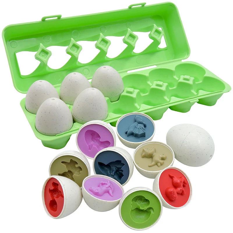 Montessori Educational Toys 1 2 3 Year Children Toy Easter Egg Baby Sensory Puzzle Smart Eggs Colors Shape Matching Sorter Games