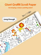 3 Meters Children Early Educational Graffiti Drawing Roll DIY Self-adhesive Kids Learning Paint Coloring Scroll Montessori Toys