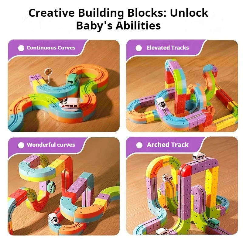 New Educational Electric Magnetic Levitation Train Track Cube 3d Diy Magnetic Assembly Toys Train Car Xmas Gifts