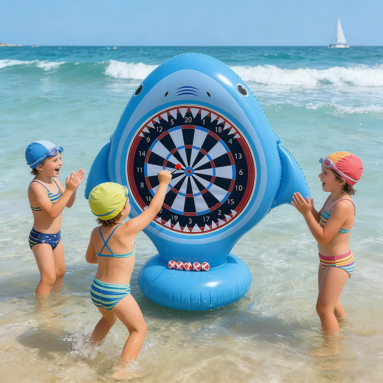 Inflatable Dart Board Water Game, Swimming Pool Float, Beach Outdoor Activities, Cool Summer Party Gift for Boys and Girls Aged 6 7 8 9 10 12