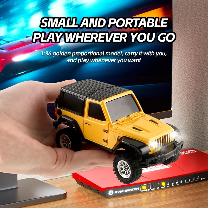1/36 4WD Mini RC Crawler Car Radio Control Off-road Vehicles Light System Remote Control RTR Model Toy for Kids Adults 3601 3602