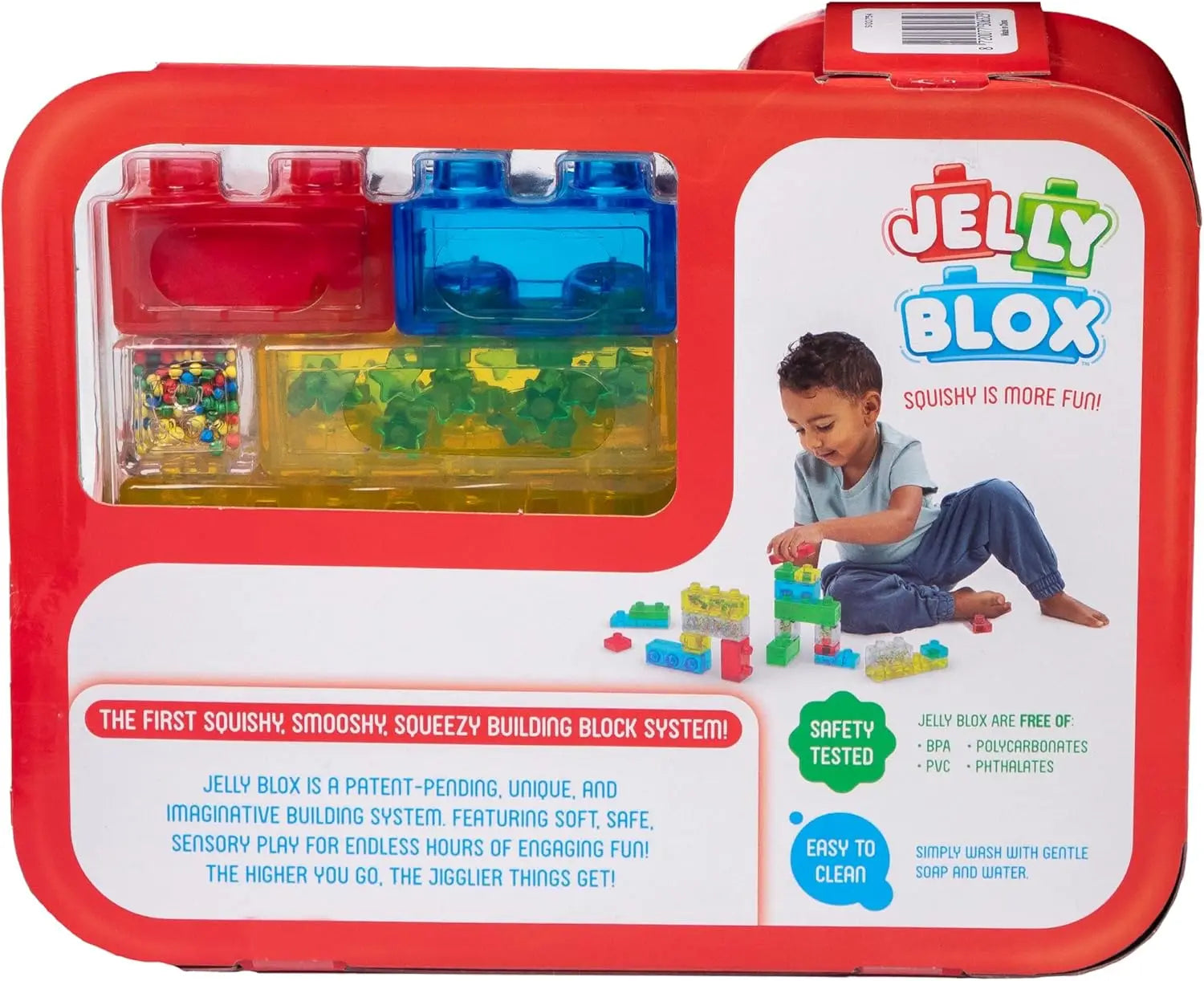 Creative Jelly Blox Building Kit with 20 Squishy Blocks for Toddlers Ages 2+, Sensory Play Toy, Safety Tested