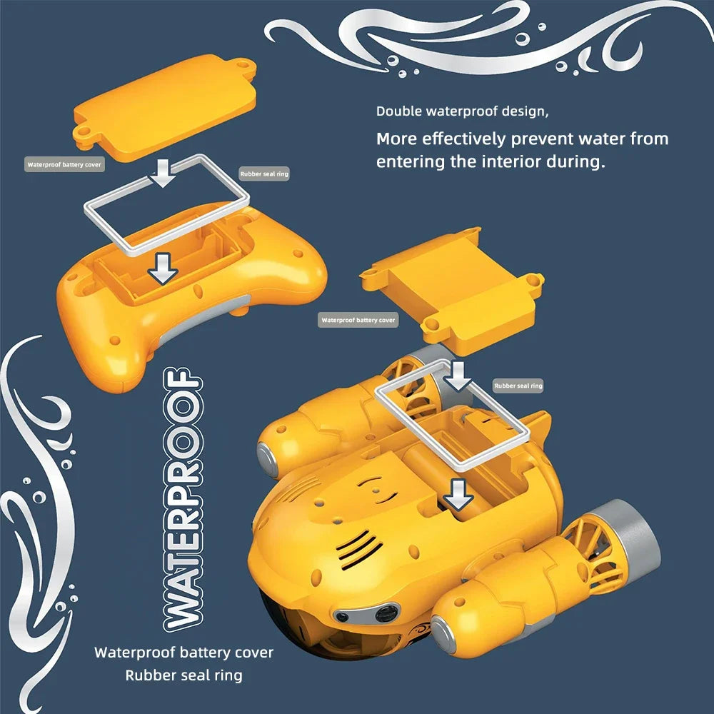 RC Submarine Spray Motorboat Boat 2.4G Remote Control Boats Waterproof Electric Machine Water Toys for Boys Children Kids Gifts