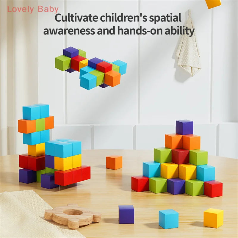 【BBS】DIY Magnetic Cubes Building Set - STEM Learning Blocks For Kids, Early Educational Construction Toy