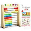 Classic Wooden Educational Counting Toy 100 Beads Preschool Math Learning Toys Montessori Number Arithmetic Abacus Toddler Gift