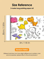3 Meters Children Early Educational Graffiti Drawing Roll DIY Self-adhesive Kids Learning Paint Coloring Scroll Montessori Toys