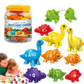 Dino Literacy Lab - 26-Piece Bilingual Alphabet Matching Set with Textured Dinosaur & Letters | STEM Early Education Toy for Age