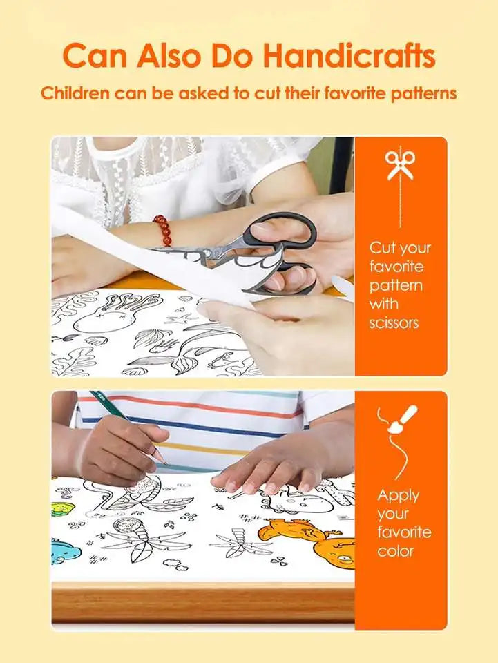3 Meters Children Early Educational Graffiti Drawing Roll DIY Self-adhesive Kids Learning Paint Coloring Scroll Montessori Toys