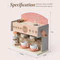 Robotime Robud Kids Coffee Maker Wooden Toy Coffee Maker Espresso Machine Play Kitchen Accessories Toy Sets Girls and Boys