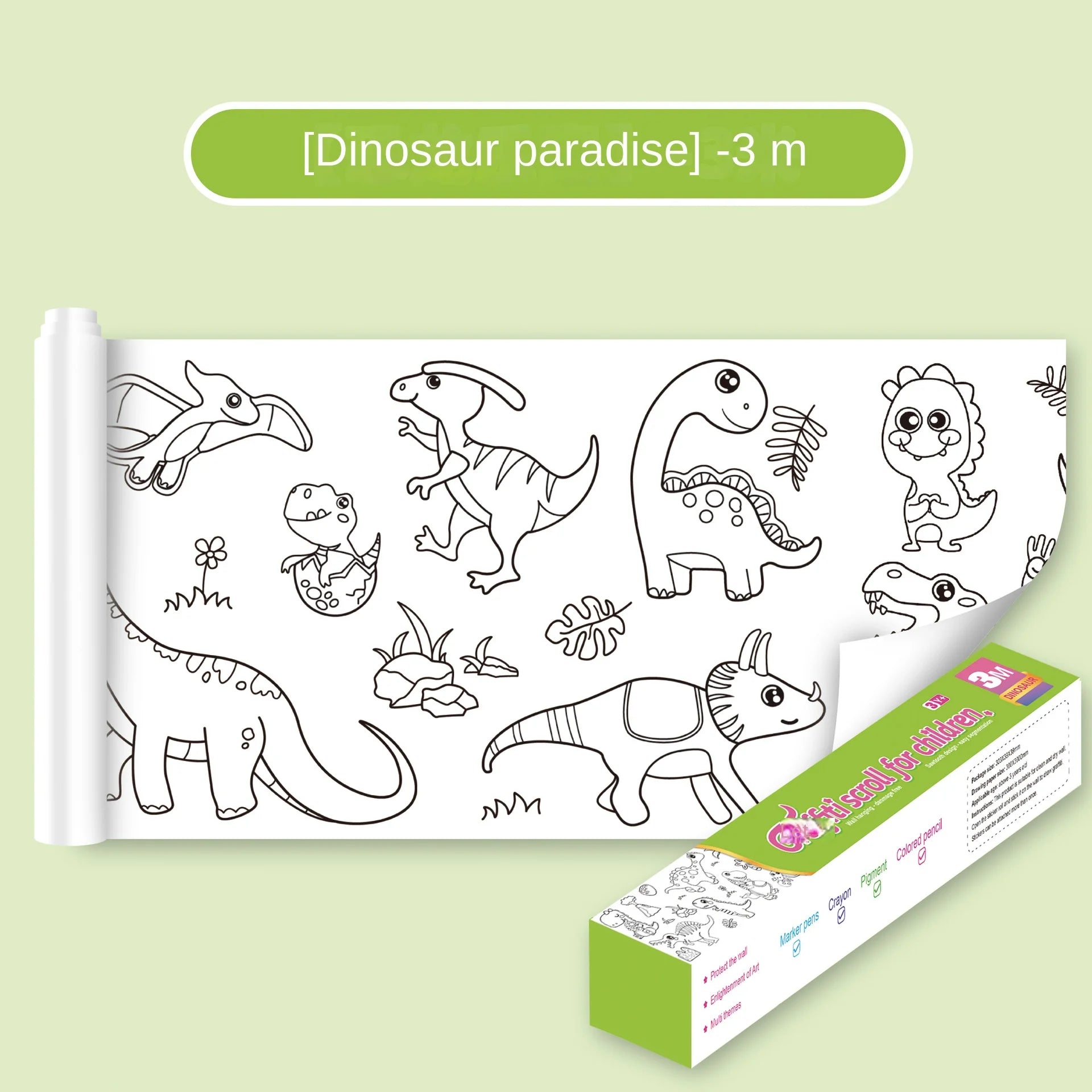 3 Meters Children Early Educational Graffiti Drawing Roll DIY Self-adhesive Kids Learning Paint Coloring Scroll Montessori Toys
